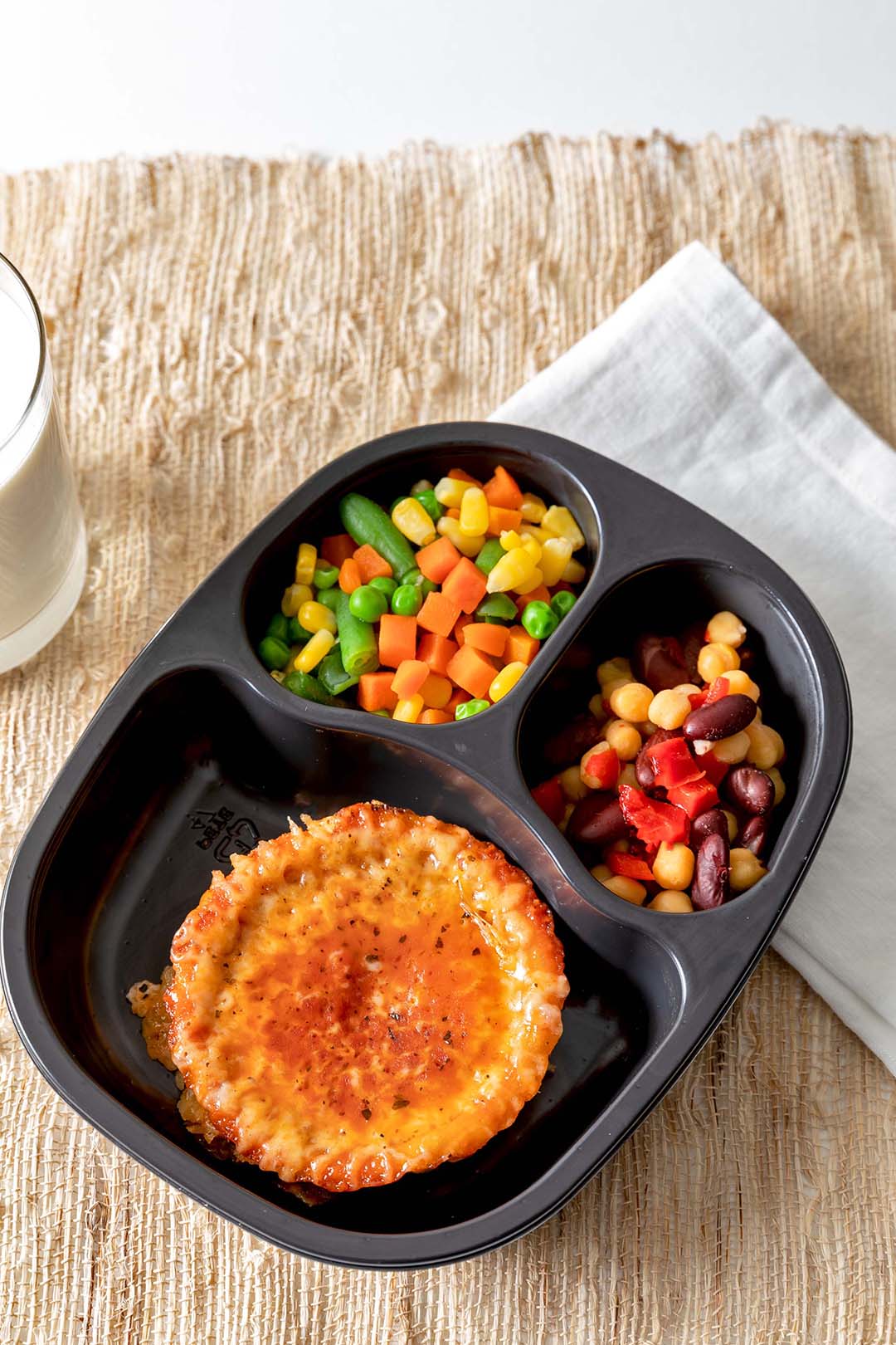 Cheese Pizza with Bean Blend & Mixed Vegetables