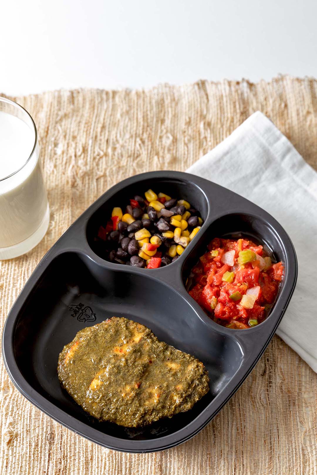 Chimichurri Chicken with Stewed Tomatoes & Black Beans & Corn
