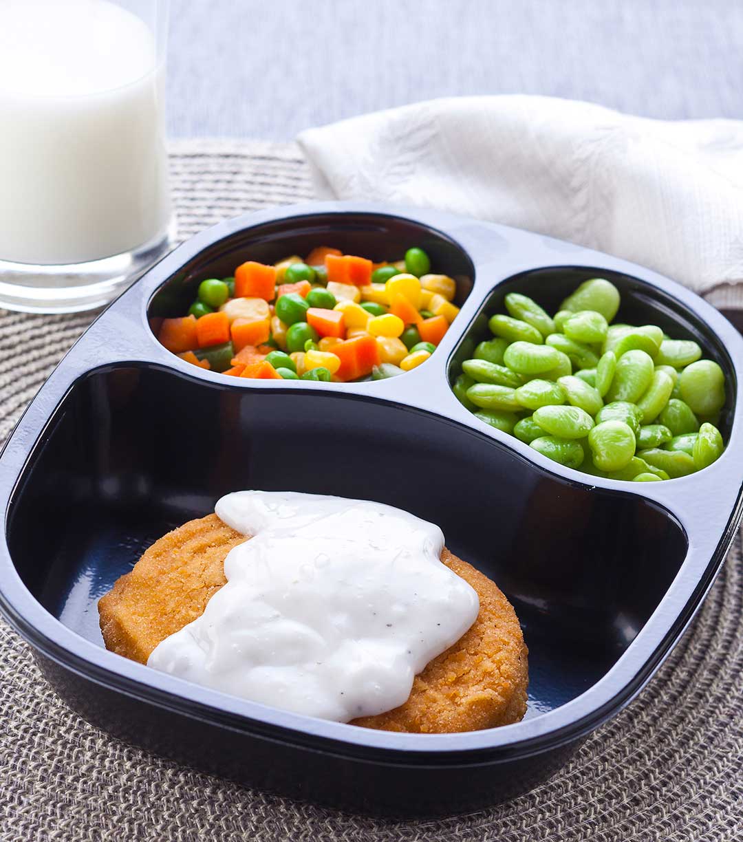 Creamy Breaded Chicken with Lima Beans & Mixed Vegetables