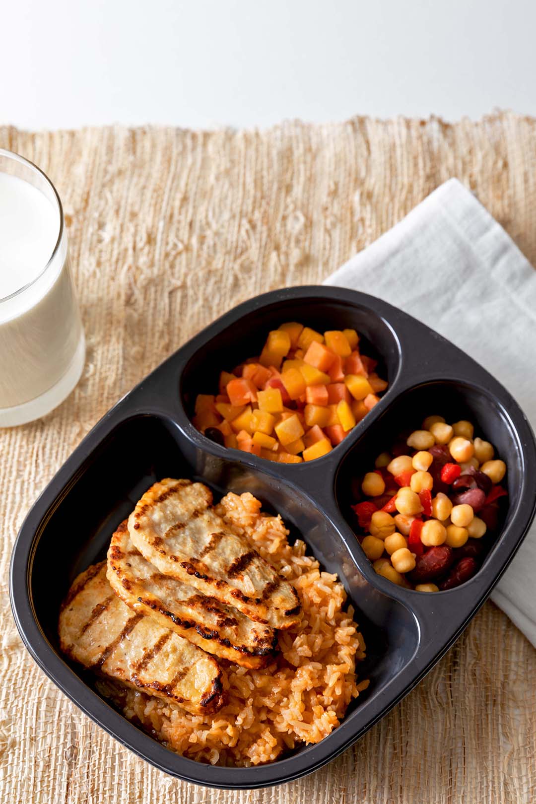 Chicken Tenders over Zesty Orange Rice with Bean Blend & Three Seasons Blend